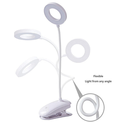 LED Rechargeable Clamp Clip On Flexible Desk Light Reading Table Night Lamp