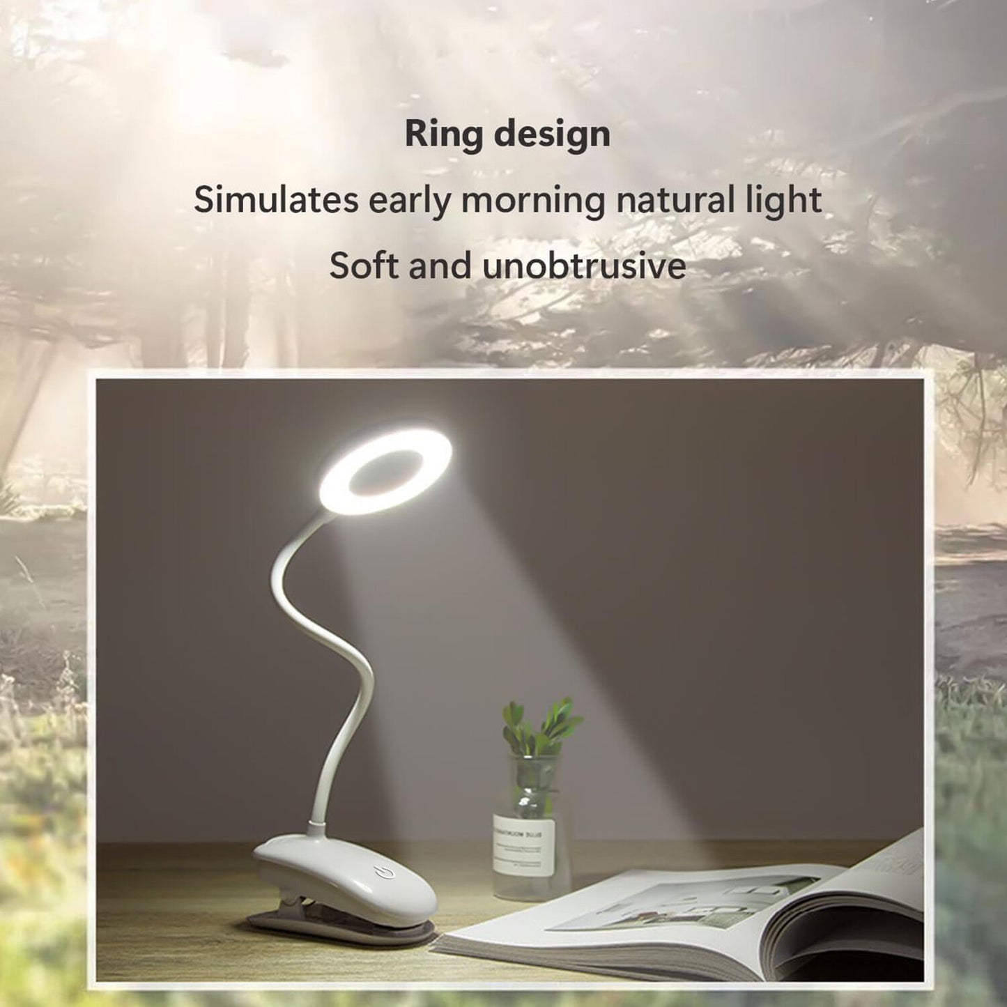 LED Rechargeable Clamp Clip On Flexible Desk Light Reading Table Night Lamp